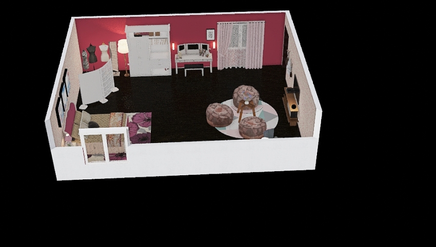 Simple pink room 3d design picture 73.4