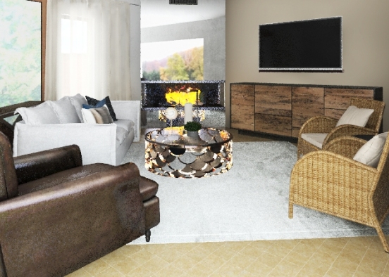 Patin Residence: Living Room Design Rendering