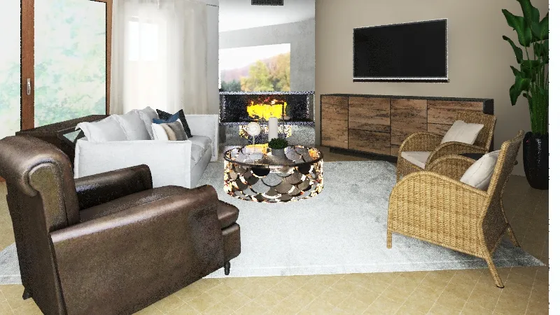 Patin Residence: Living Room 3d design renderings