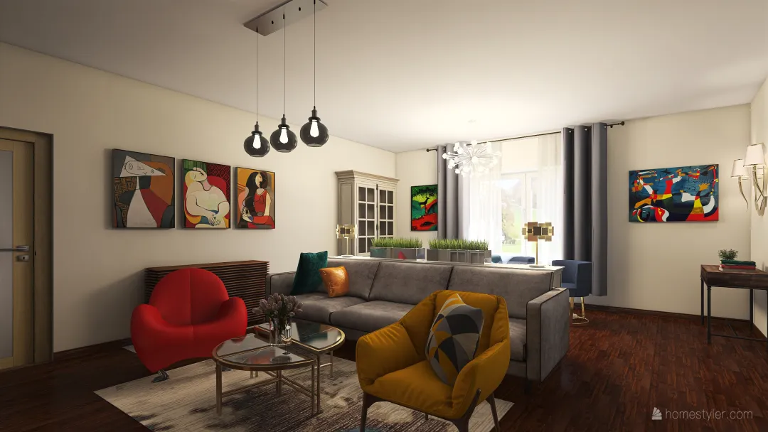 план квартиры для зонирования 3d design renderings