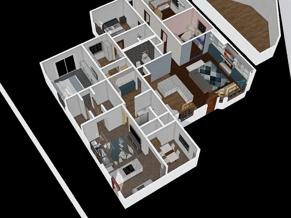 Current House 3B 2Bth W/ ADU 1B 1 3d design renderings