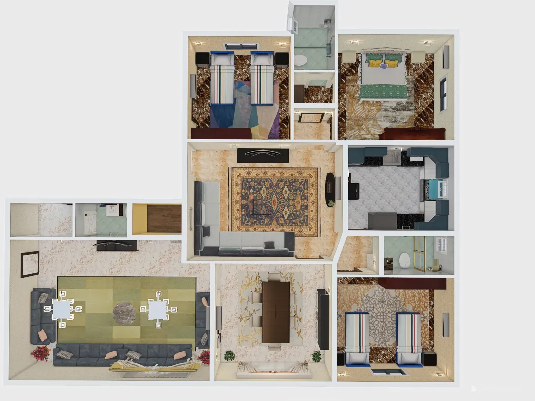 شقة 2 ارضي 1851 3d design renderings