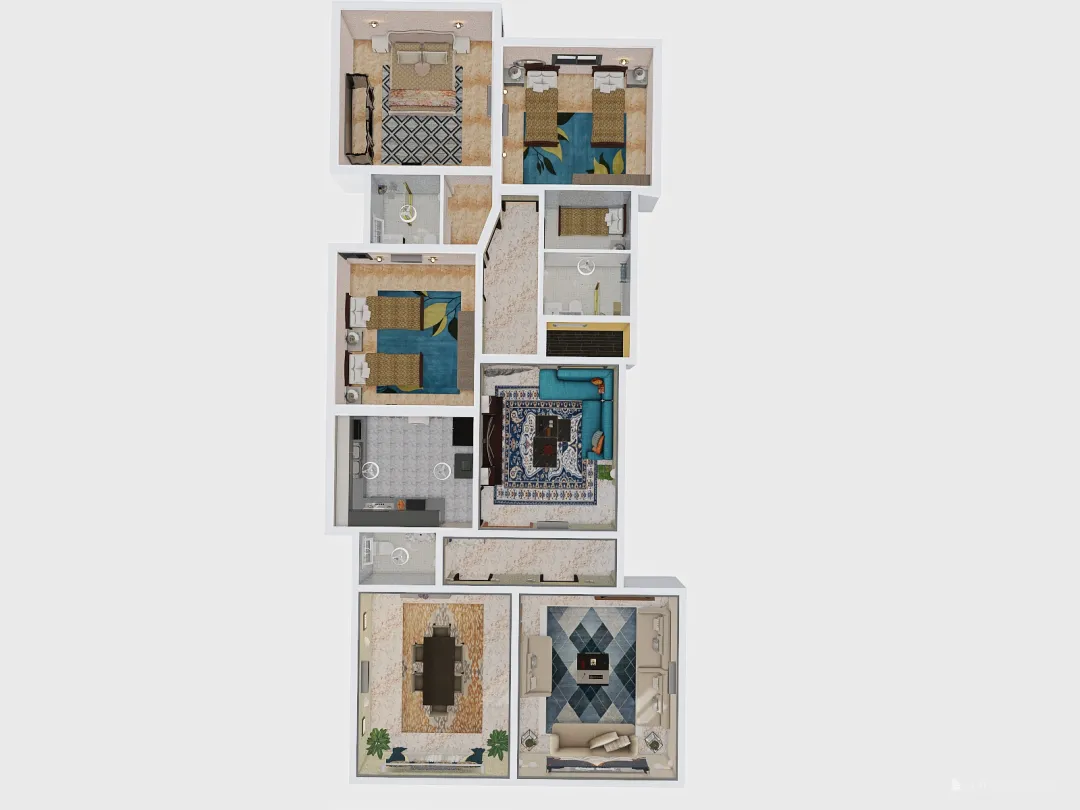 شقة 3 مرتد 1851 3d design renderings