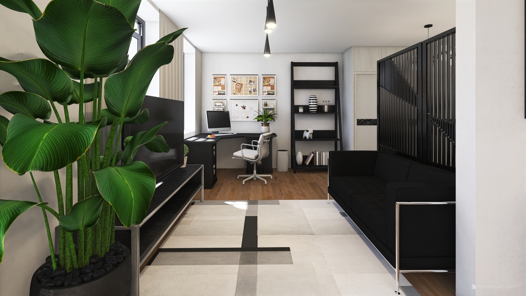 Kitchen + Living Room 3d design renderings
